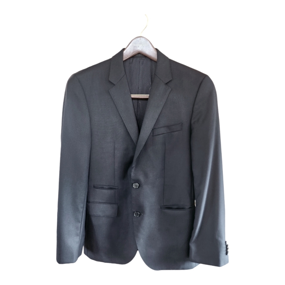 Hugo Boss Men's Blazer 38R, Solid Black, Single Breasted, 100% Wool
